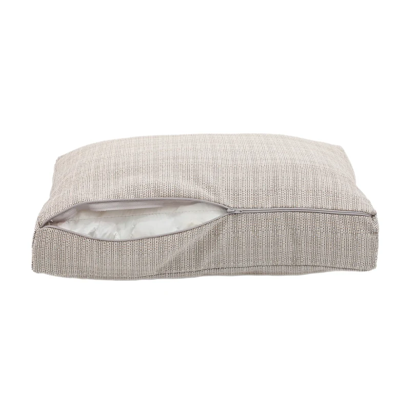 Ensemble Coussins Salon Jardin 60x60 Beige Chiné Noir - Assise + Dossier (Premium 270g)