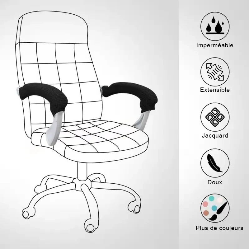 Housses extensibles pour accoudoirs de chaise de bureau