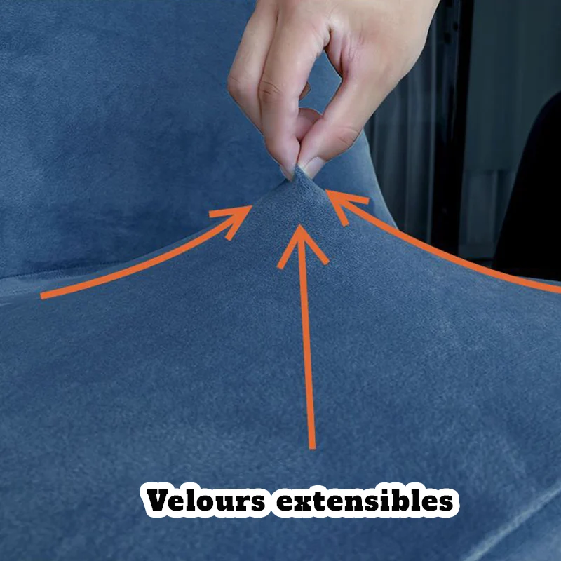 Housse de chaise incurvée extensible - Pur velours