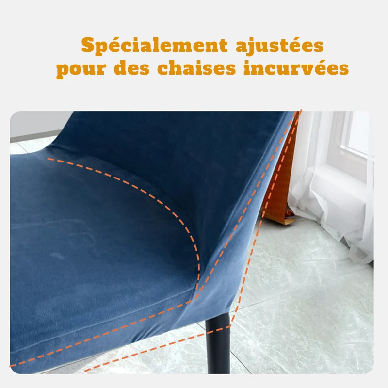 Housse de chaise incurvée extensible - Pur velours