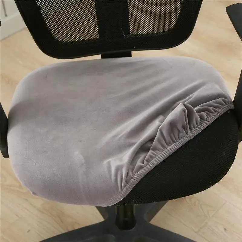 Housse de Chaise Gris clair de Bureau Style Velours