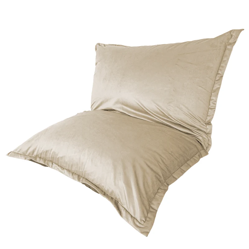 Pouf Géant XXL 190x155 Crème - Velours & Mousse (Canapé de Sol Prestige)