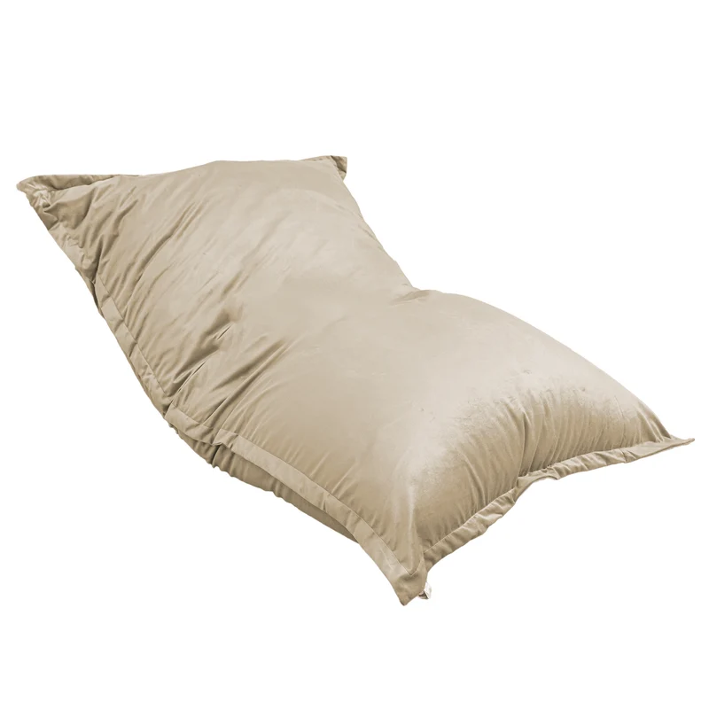 Pouf Géant XXL 190x155 Crème - Velours & Mousse (Canapé de Sol Prestige)