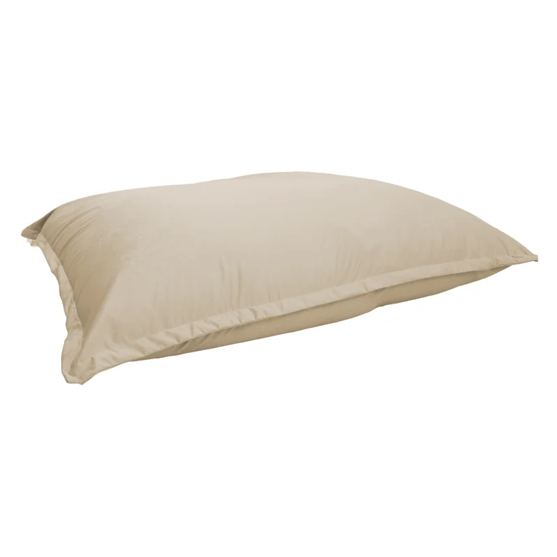 Pouf Géant XXL 190x155 Crème - Velours & Mousse (Canapé de Sol Prestige)
