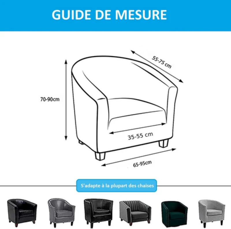Housse de Fauteuil Universelle Extensible - Couleur Gris Élégant