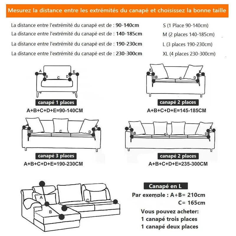 Housse de Canapé d'Angle - Métal