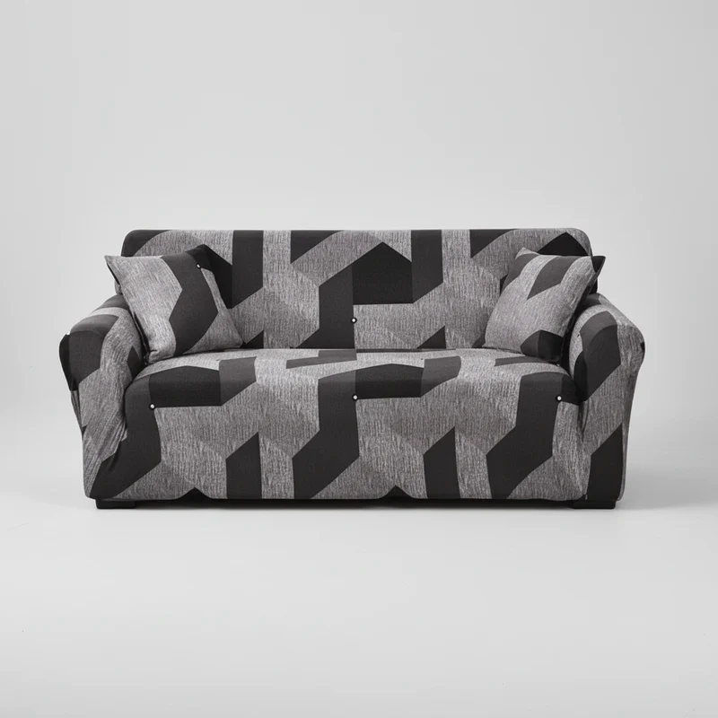 Housse de Canapé Extensible Motifs Géométrique - Tissu Doux & Durable