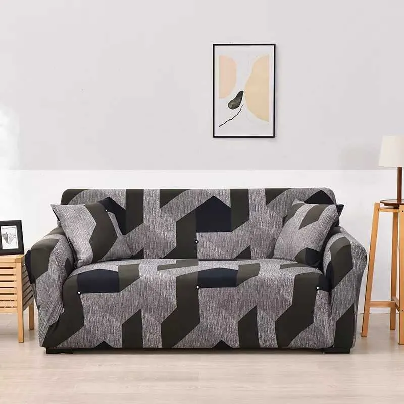 Housse de Canapé Extensible Motifs Géométrique - Tissu Doux & Durable