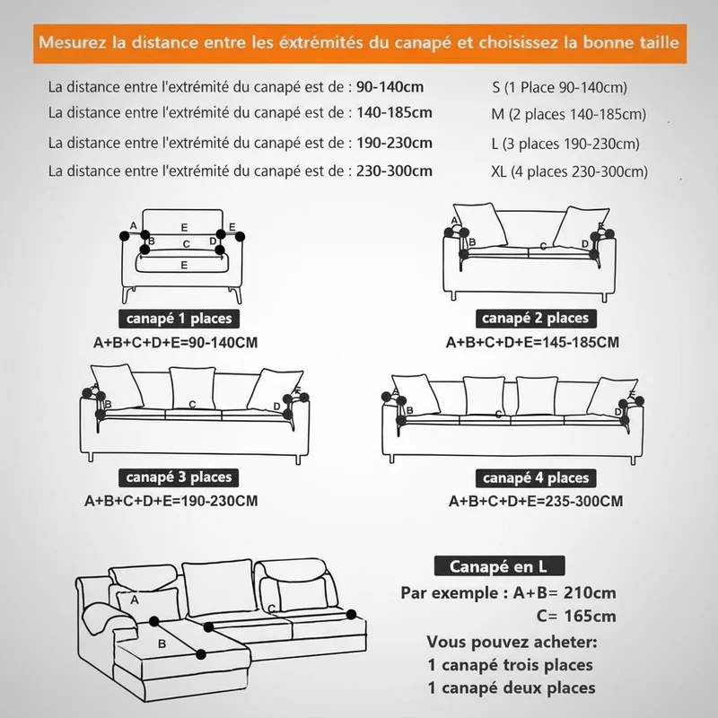 Housse de Canapé Extensible Motifs Géométrique - Tissu Doux & Durable