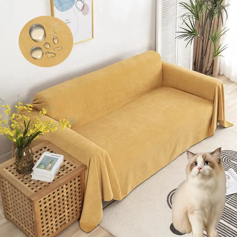 Jeté de canapé imperméable anti griffe grande taille - tissu renforcé - Largeur 180cm