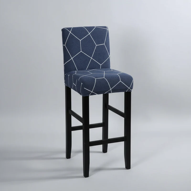 Housse de Tabouret de Bar Bleu à Motifs Géométriques Modernes - Protection Premium