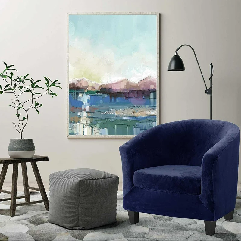 Housse de Fauteuil Velours - Bleu Marine
