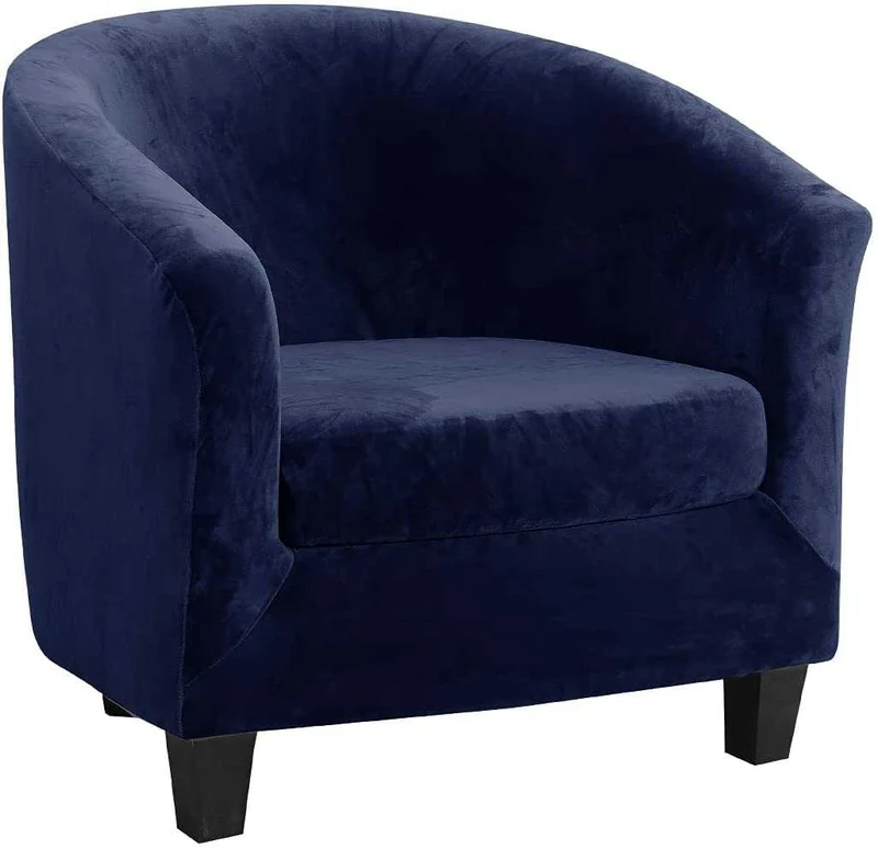 Housse de Fauteuil Velours - Bleu Marine