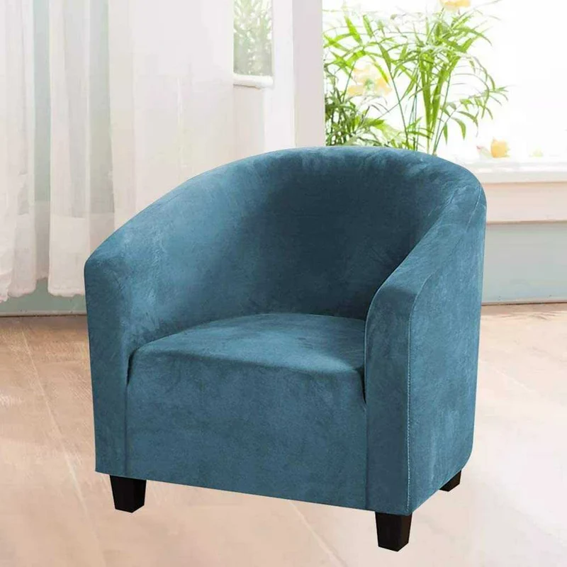 Housse de Fauteuil Velours - Bleu Ciel