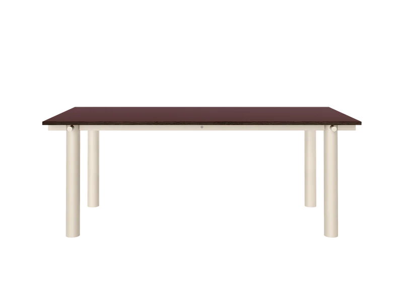 Atura Dining Table - Light Cashmere/Burgundy Linoleum