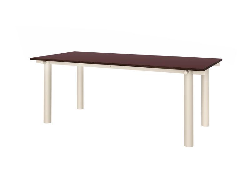 Atura Dining Table - Light Cashmere/Burgundy Linoleum