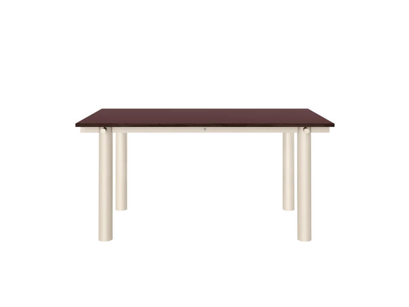 Atura Dining Table - Light Cashmere/Burgundy Linoleum
