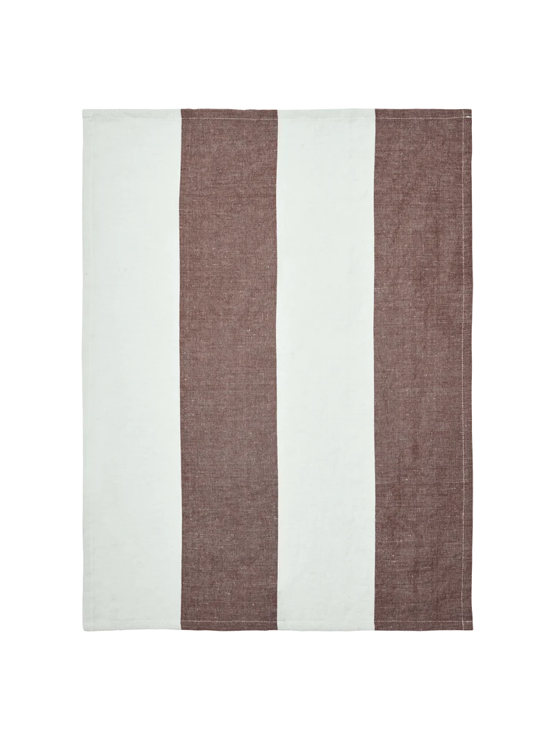 Hale Tea Towel - Chestnut/Frosted Lime