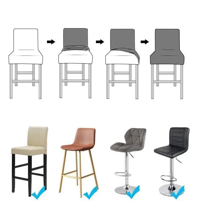 Housse de Chaise de Bar en Velours Extensible