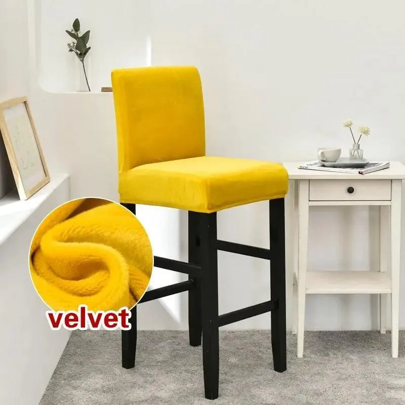 Housse de Chaise de Bar en Velours Extensible