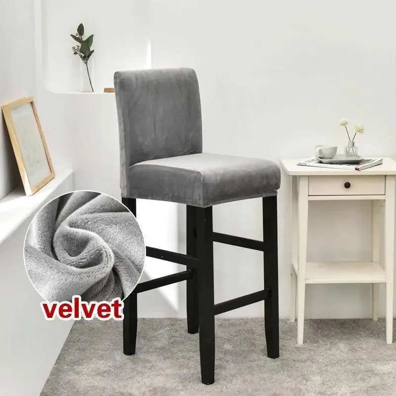 Housse de Chaise de Bar en Velours Extensible