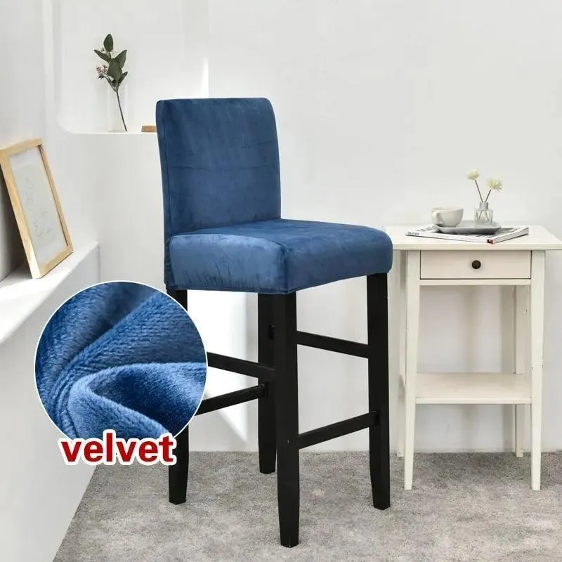 Housse de Chaise de Bar en Velours Extensible
