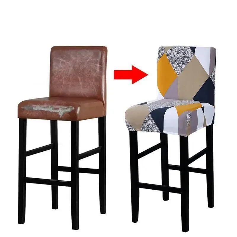 Housse de Chaise de Bar en Velours Extensible