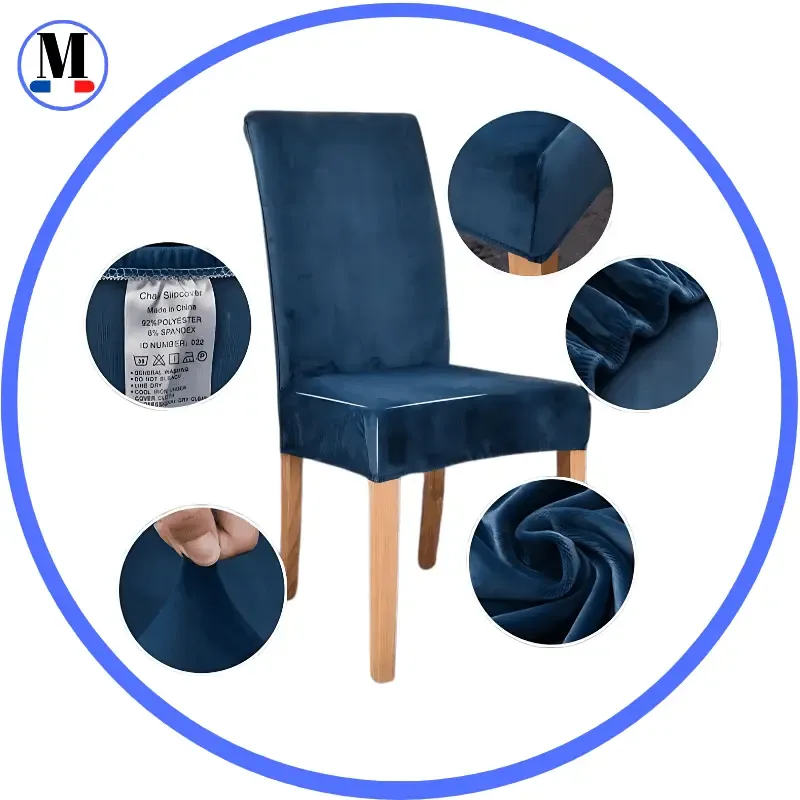 Housse de Chaise en Velours Extensible