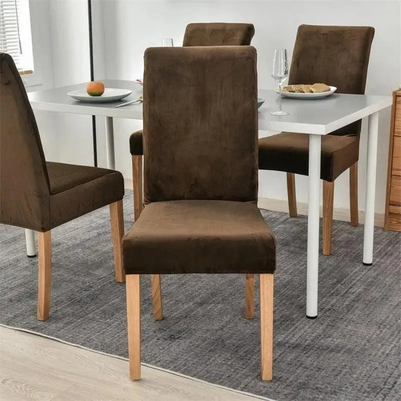 Housse de Chaise en Velours Extensible