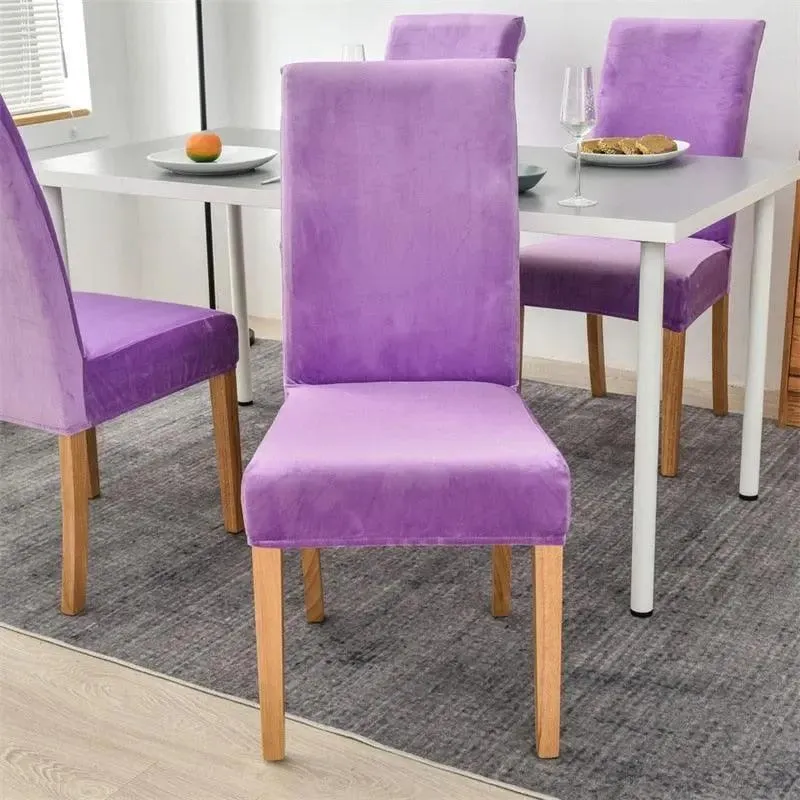 Housse de Chaise en Velours Extensible