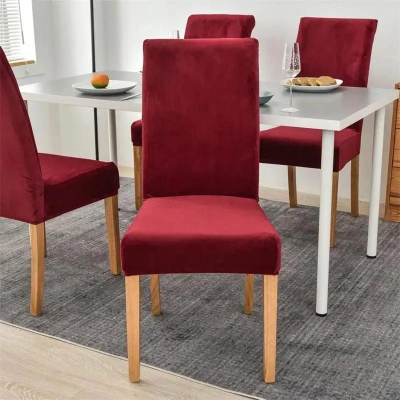 Housse de Chaise en Velours Extensible