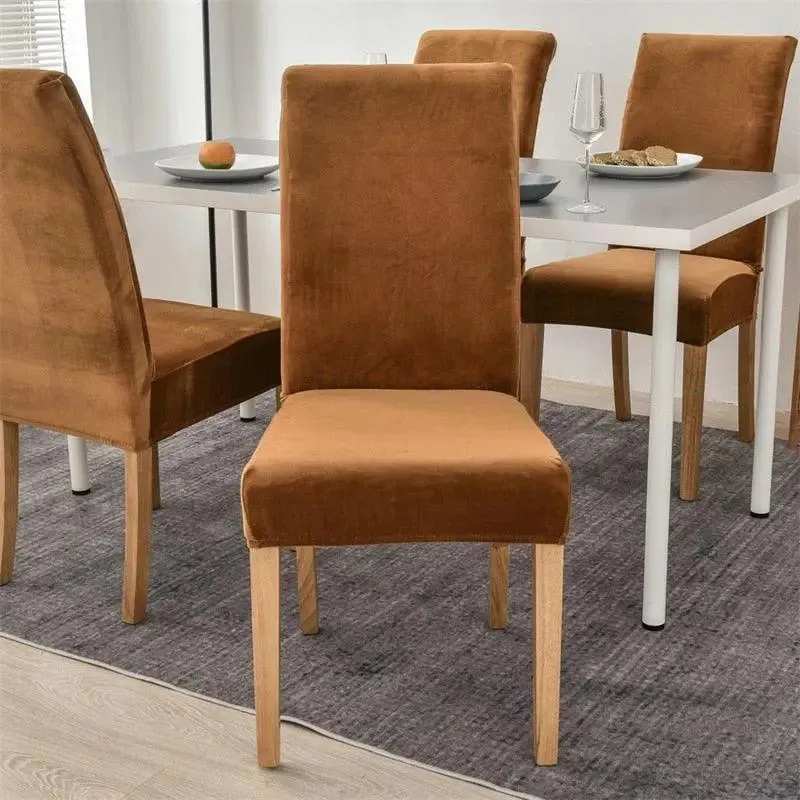 Housse de Chaise en Velours Extensible