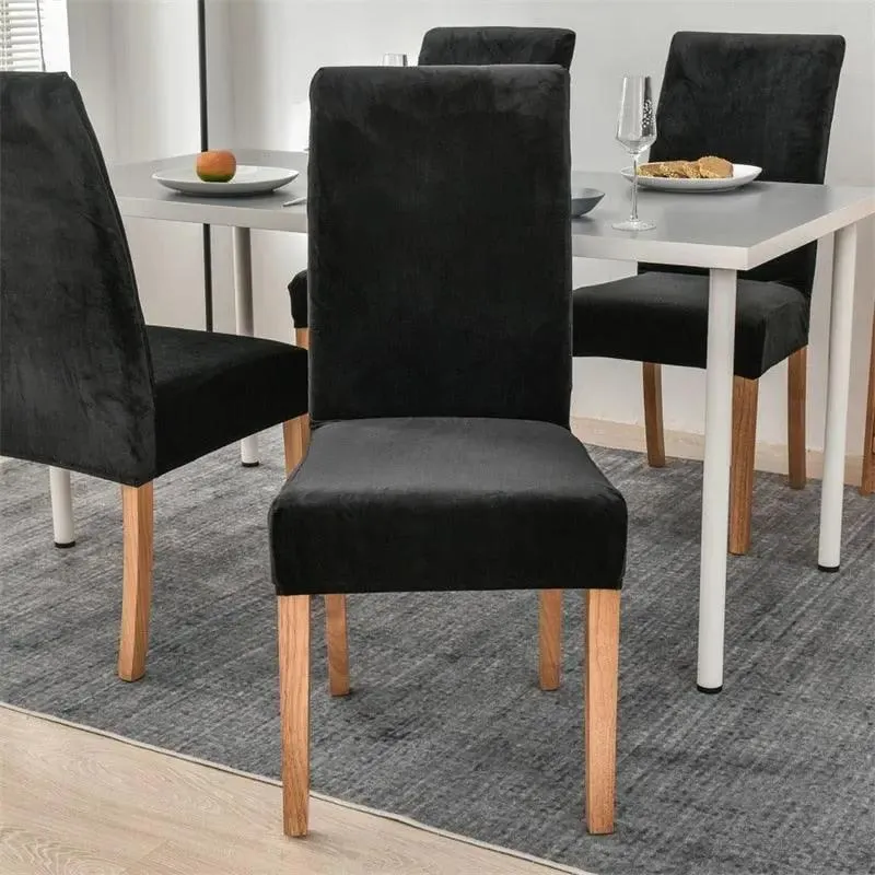 Housse de Chaise en Velours Extensible