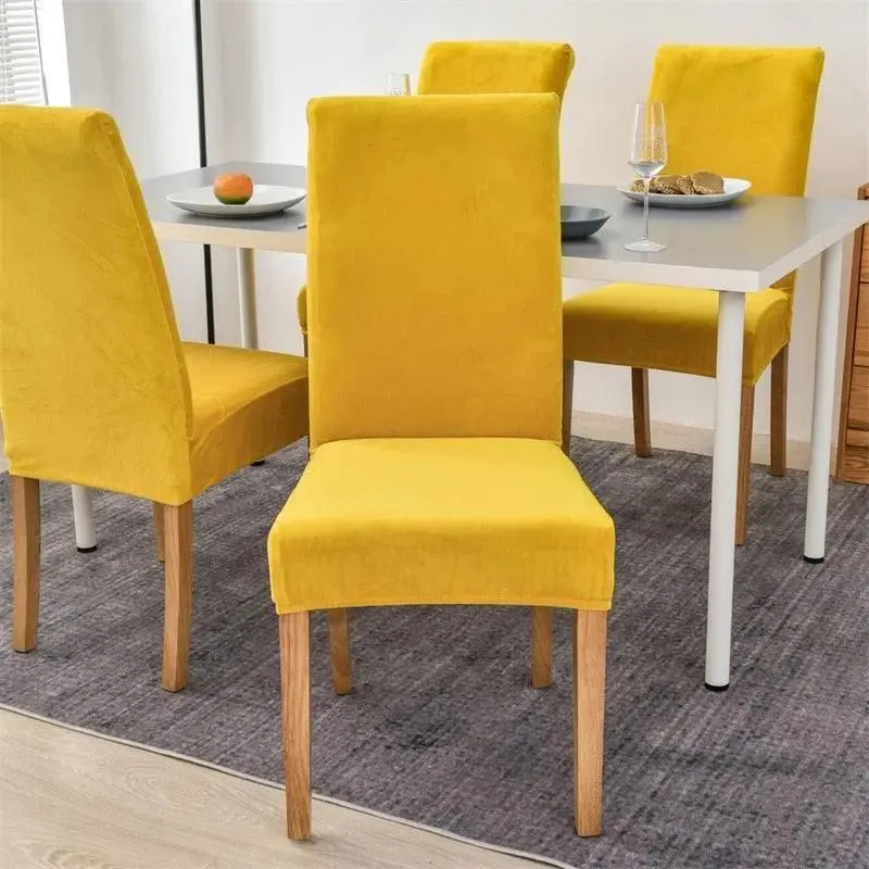 Housse de Chaise en Velours Extensible
