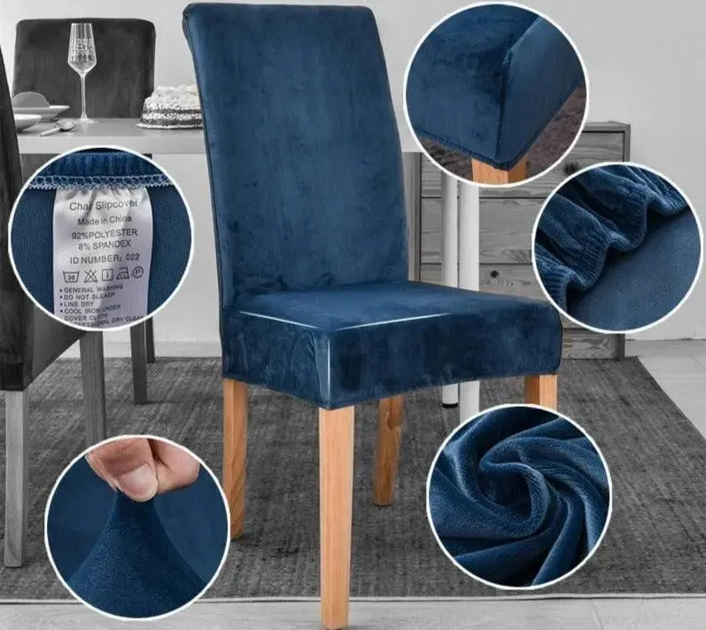 Housse de Chaise en Velours Extensible