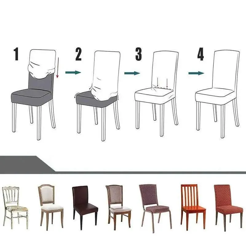 Housse de Chaise en Velours Extensible