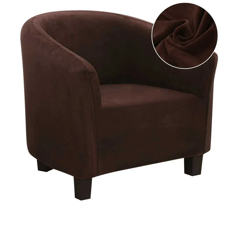Housse de Fauteuil Universelle en Velours - Marron