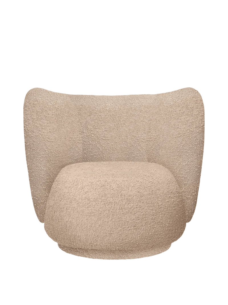Rico Lounge Chair - Raw Bouclé - Natural