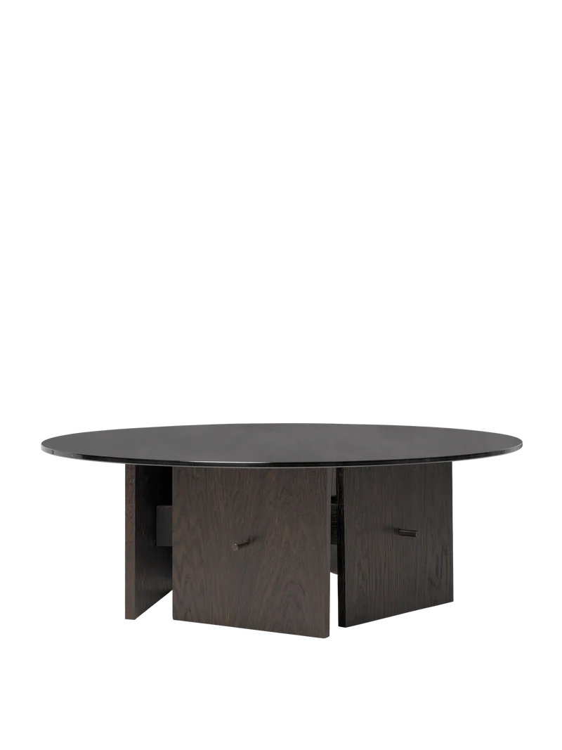 Aukko Coffee Table - Tinted Glass/Dark Stained Oak