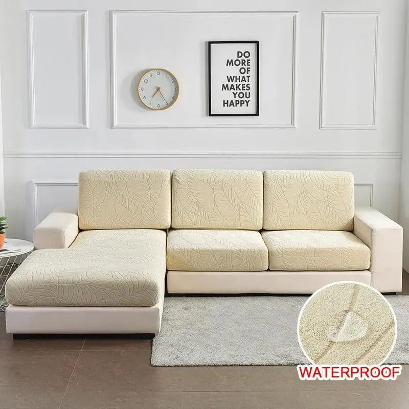 Housse Coussin D'assise & Dossier - Motif jacquard velours beige