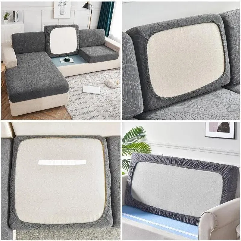 Housse Coussin D'assise & Dossier - Motif jacquard velours rouge vin