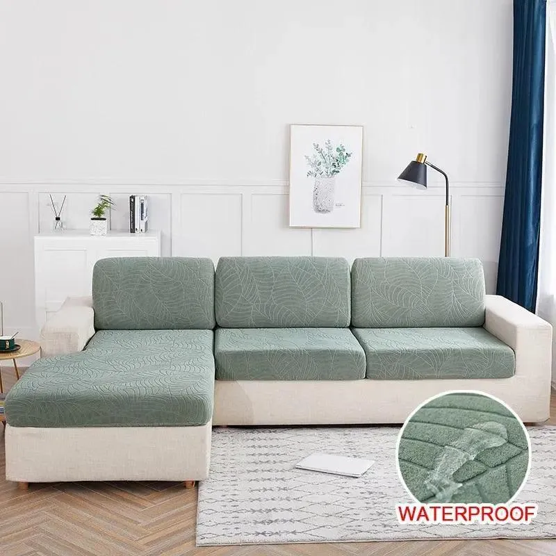 Housse Coussin D'assise & Dossier - Motif jacquard velours vert d'eau