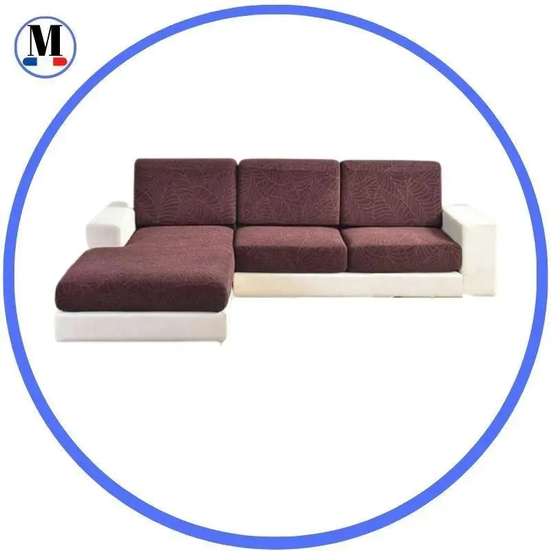 Housse de coussin D'assise & Dossier - Motif jacquard velours marron