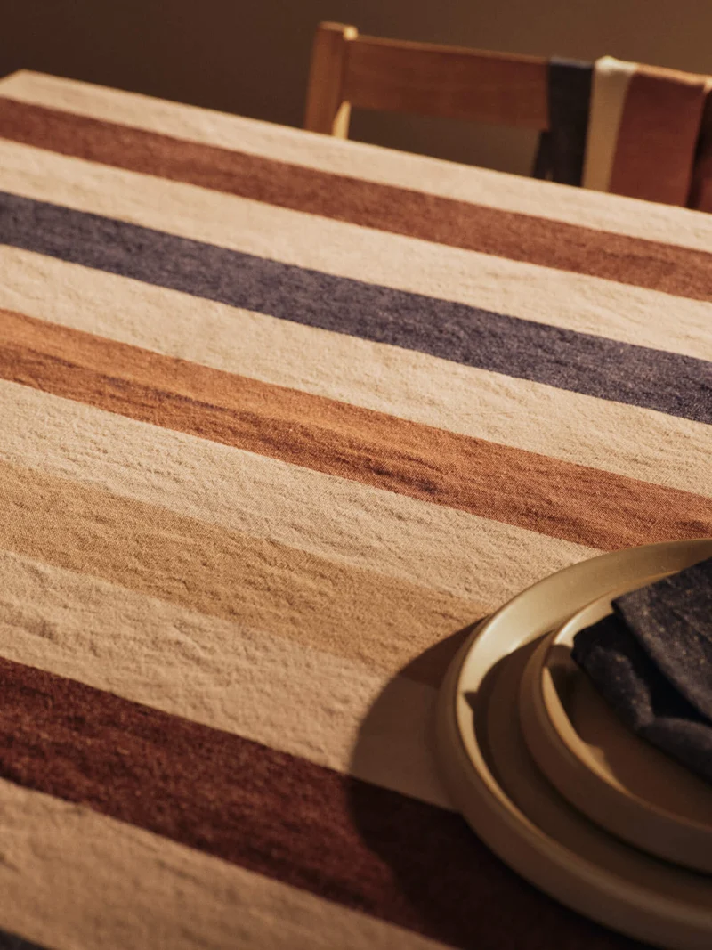 Hale Tablecloth - Cashmere/Mocha/Indigo Blue