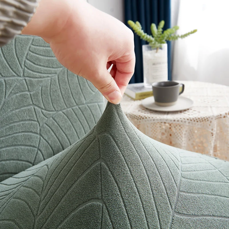Housse de chaise imperméable extensibles texture feuille d'hibiscus