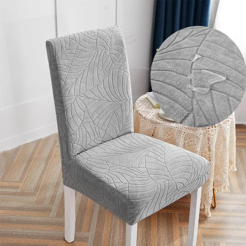 Housse de chaise imperméable extensibles texture feuille d'hibiscus