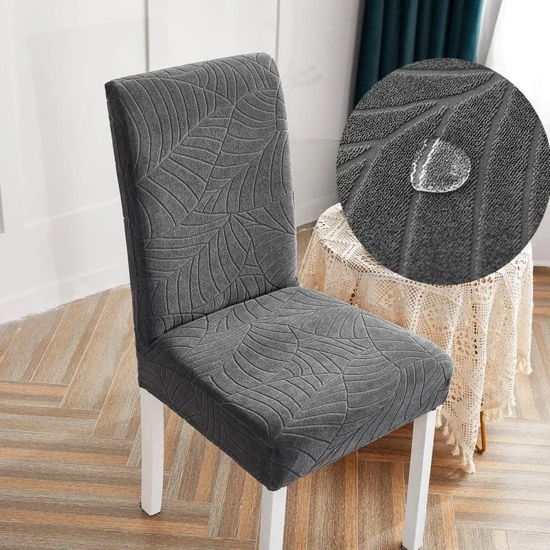 Housse de chaise imperméable extensibles texture feuille d'hibiscus