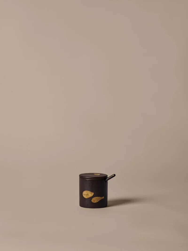 Koyo Jar with Spoon - Dark Brown/Buff
