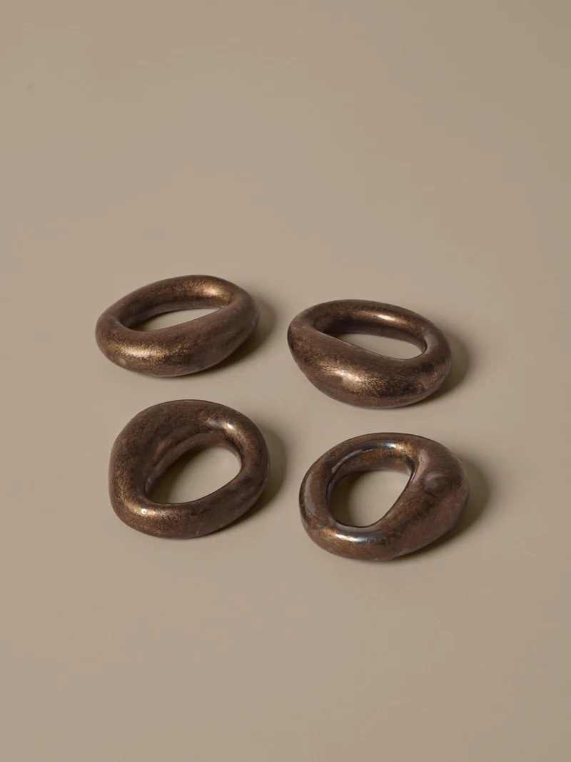 Orrith Napkin Rings - Set of 4 - Rustic Bronze