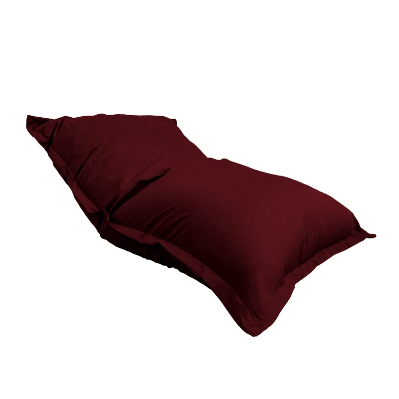 Pouf Géant XXL 190x155 Prune - Effet Lin & Mousse (Canapé de Sol Design)